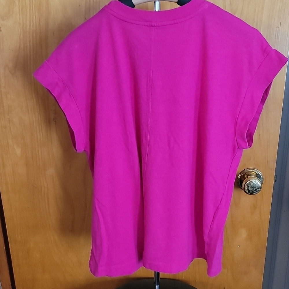 Pink Boxy Cap Sleeve Muscle Tee - Picture 6 of 7